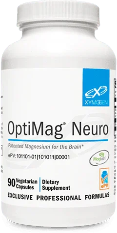 OptiMag Neuro 90 vegetarian capsules bottle, dietary supplement for brain health