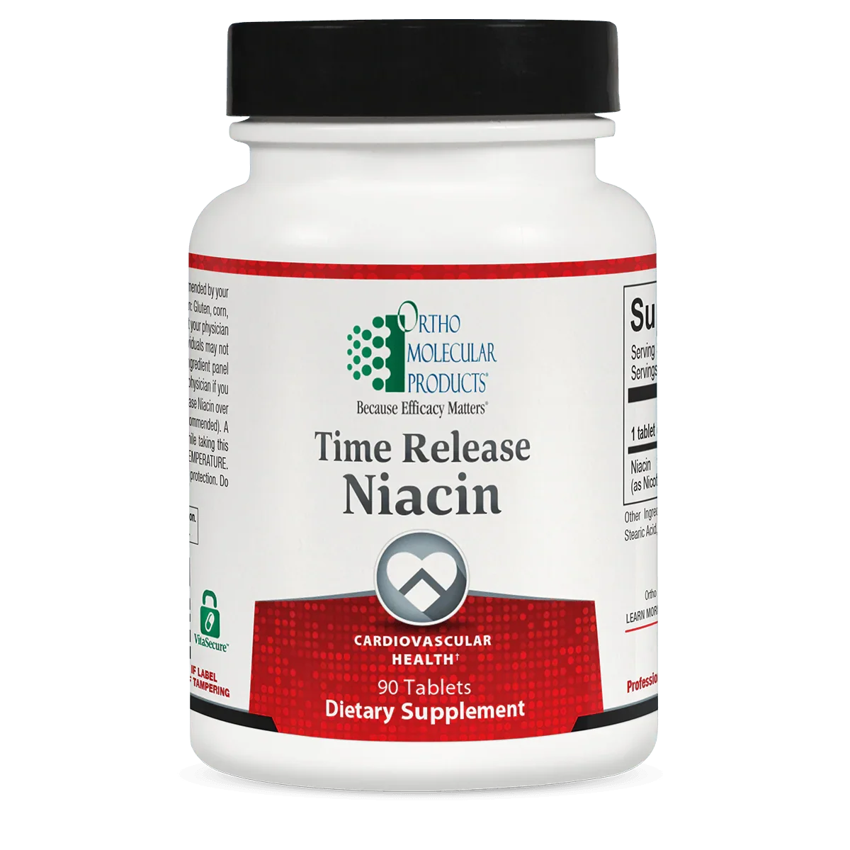 Time Release Niacin supplement bottle for cardiovascular health, 90 tablets, dietary supplement