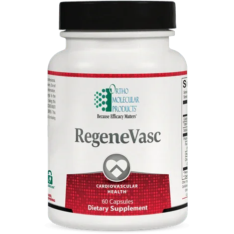 RegeneVasc dietary supplement bottle for cardiovascular health, 60 capsules