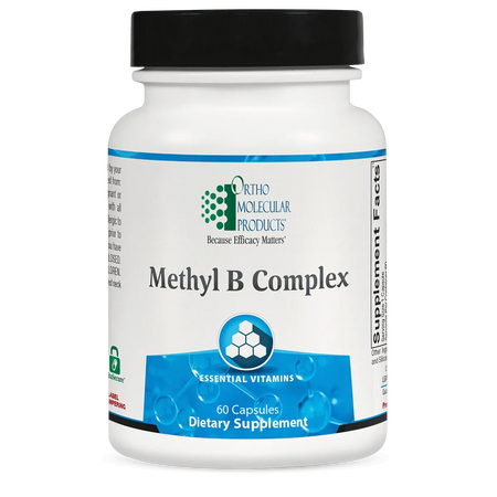 Methyl B Complex supplement bottle with 60 capsules, dietary vitamins label visible
