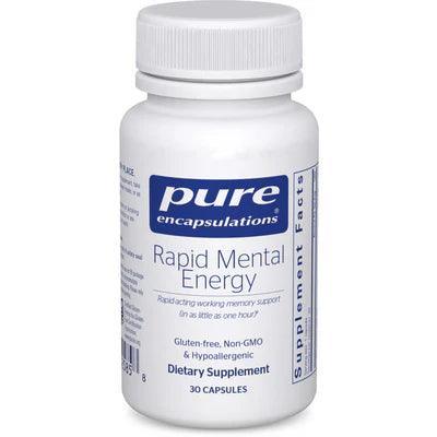 Pure Encapsulations Rapid Mental Energy dietary supplement bottle, 30 capsules
