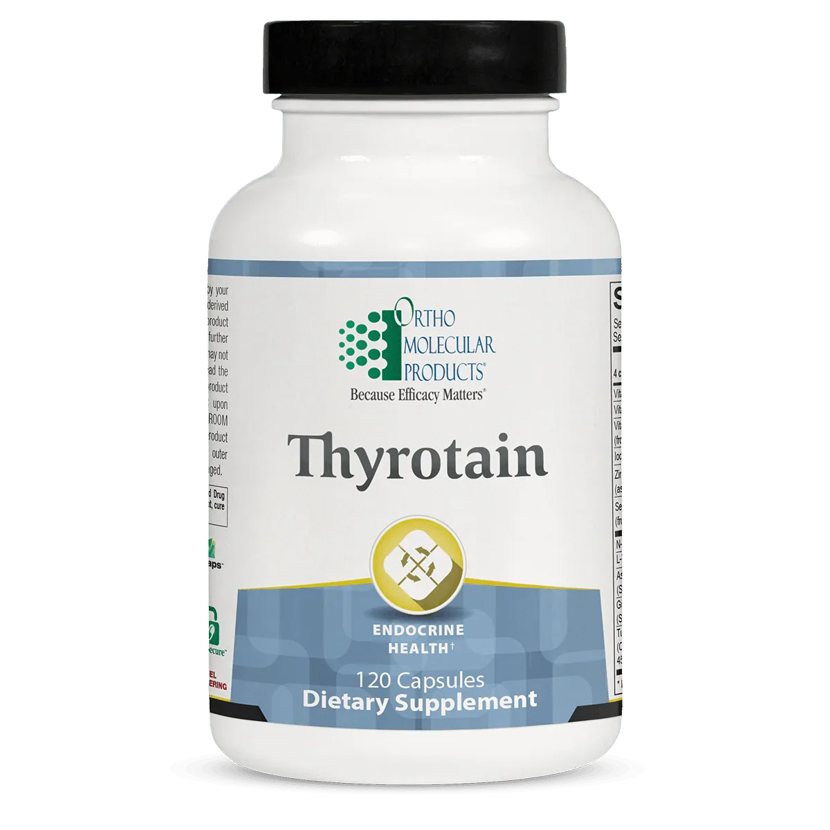 Thyrotain 120 capsules dietary supplement bottle for endocrine health support