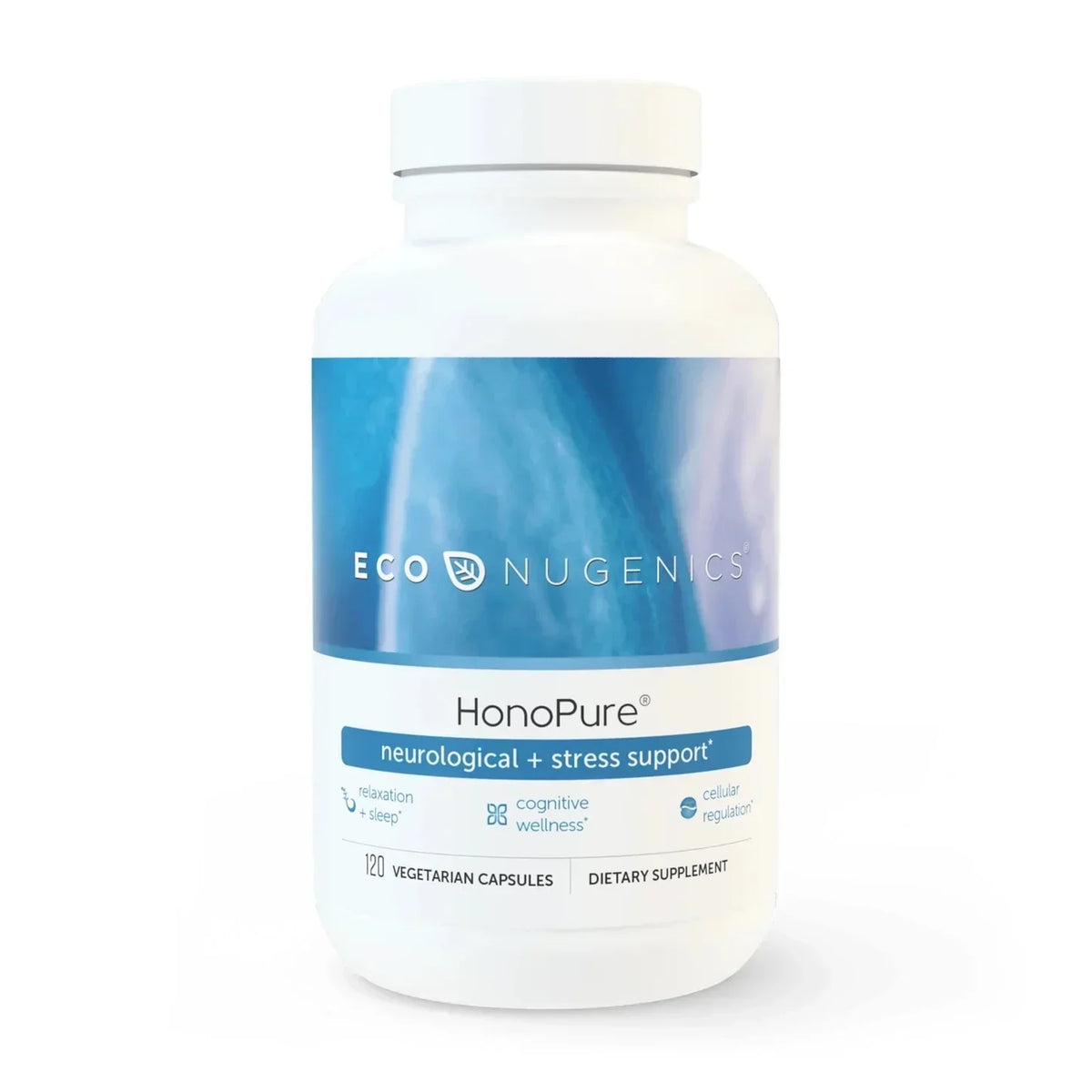 EcoNugenics HonoPure neurological and stress support supplement bottle, 120 capsules