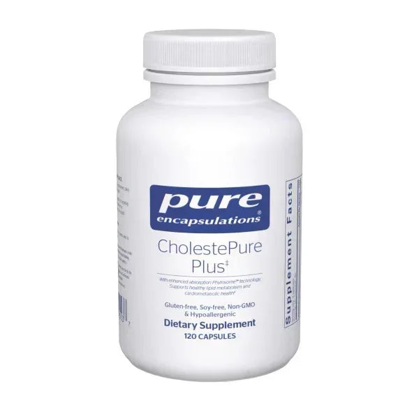 Pure Encapsulations CholestePure Plus dietary supplement bottle, 120 capsules