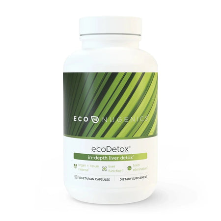 EcoNugenics ecoDetox in-depth liver detox vegetarian capsules dietary supplement bottle