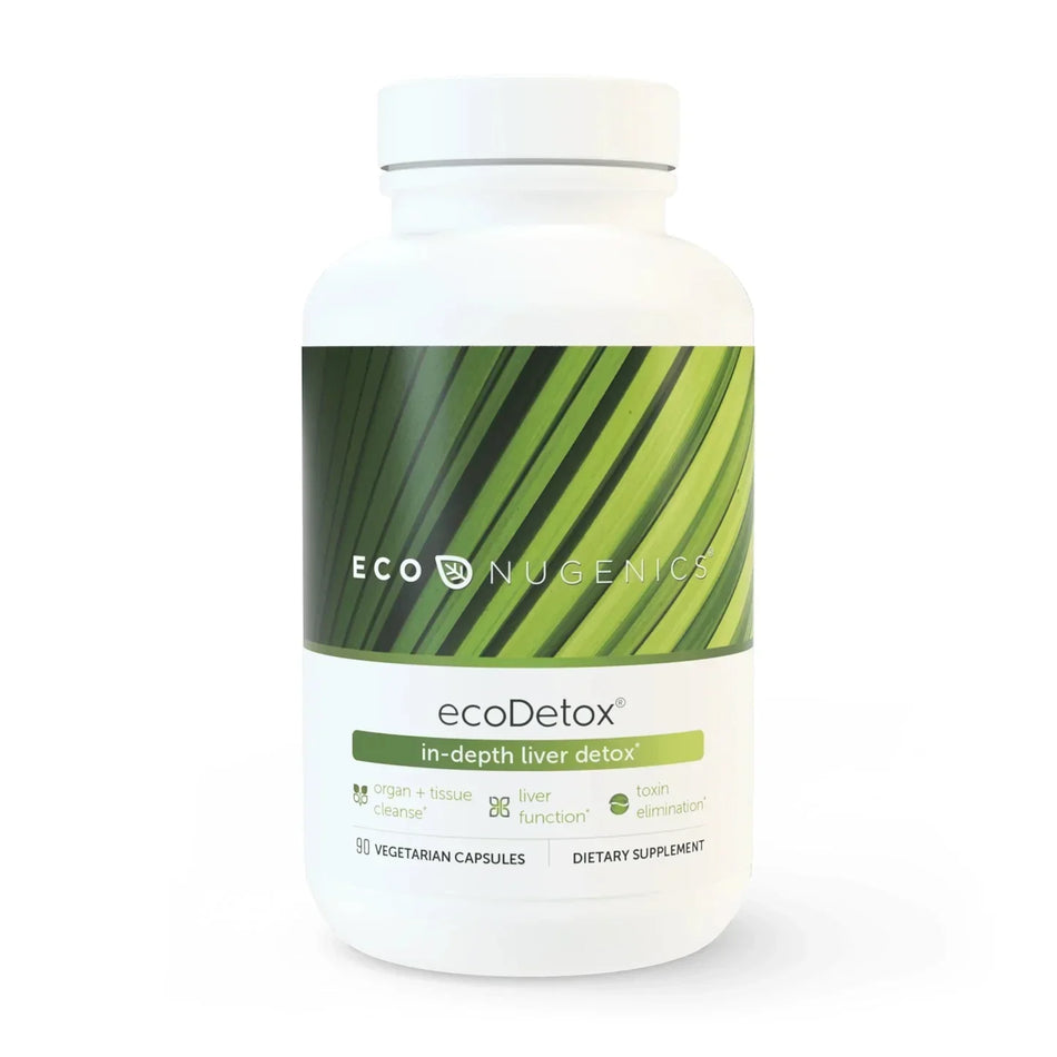 EcoNugenics ecoDetox in-depth liver detox vegetarian capsules dietary supplement bottle