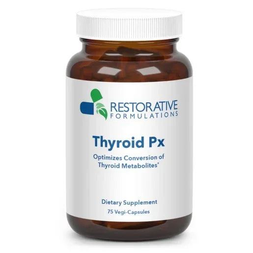 Restorative Formulations Thyroid Px dietary supplement bottle with 75 veggie capsules