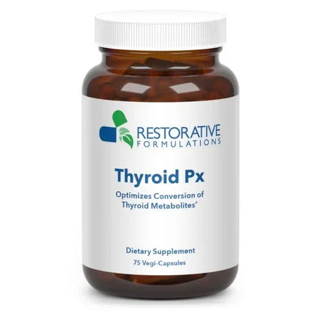 Restorative Formulations Thyroid Px dietary supplement bottle with 75 veggie capsules