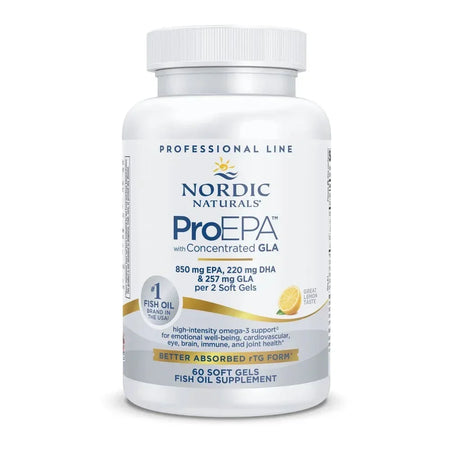 Nordic Naturals ProEPA fish oil supplement bottle with concentrated GLA, 60 soft gels
