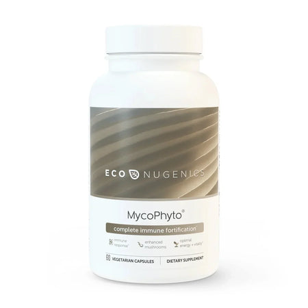 EcoNugenics MycoPhyto immune support supplement bottle, 60 vegetarian capsules