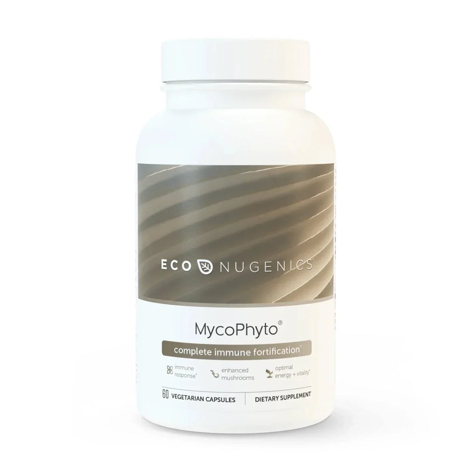 EcoNugenics MycoPhyto immune support supplement bottle, 60 vegetarian capsules
