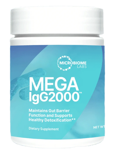 MegaIgG2000 powder dietary supplement for gut health and detox support by Microbiome Labs