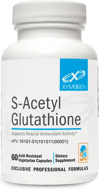 S-Acetyl Glutathione 60 capsules bottle, dietary supplement for antioxidant support