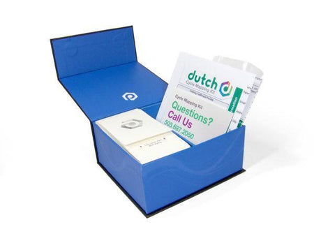 Blue Dutch Cycle Mapping Kit box open with instruction booklet and test materials visible