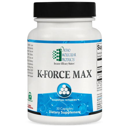 K-Force Max dietary supplement bottle with 30 capsules and essential vitamins label