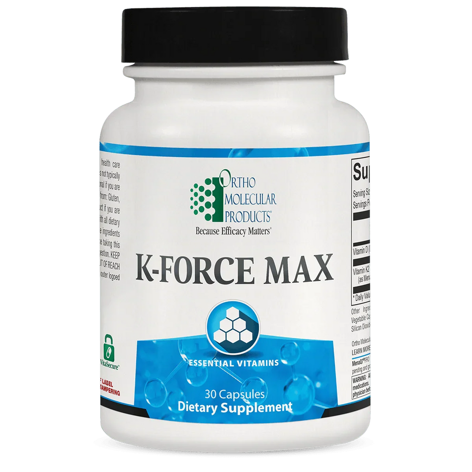 K-Force Max dietary supplement bottle with 30 capsules and essential vitamins label