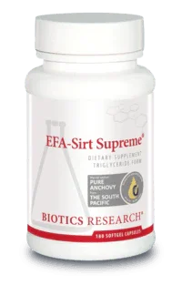EFA-Sirt Supreme dietary supplement bottle with Pure Anchovy label, 180 softgel capsules