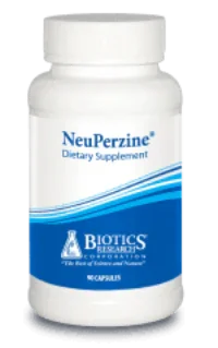 NeuPerzine dietary supplement bottle with blue and white label, 60 capsules