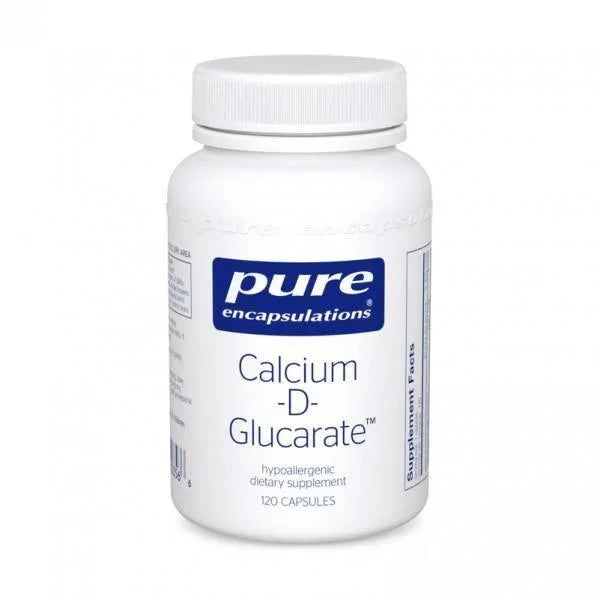 Pure Encapsulations Calcium D-Glucarate dietary supplement bottle, 120 capsules