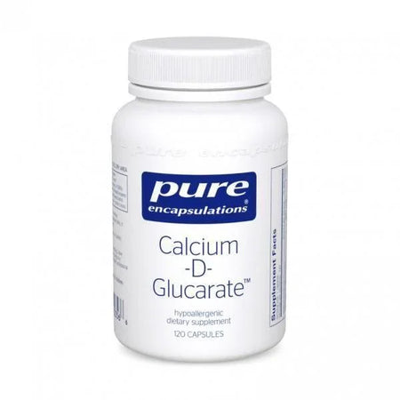 Pure Encapsulations Calcium D-Glucarate dietary supplement bottle, 120 capsules