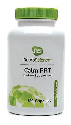 NeuroScience Calm PRT dietary supplement bottle with green cap, 120 capsules