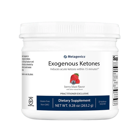 Exogenous Ketones dietary supplement berry blast flavor, practitioner exclusive, 9.28 oz jar