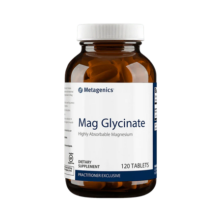 Mag Glycinate magnesium supplement bottle, 120 tablets, dietary supplement