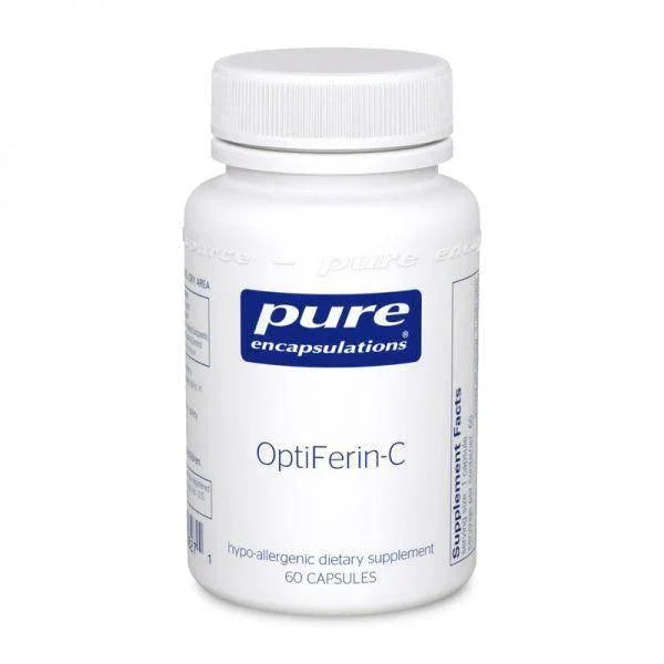 OptiFerin-C hypo-allergenic dietary supplement bottle with 60 capsules