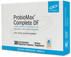 ProbioMax Complete DF probiotic supplement box, 30 vegetarian capsules, dietary support