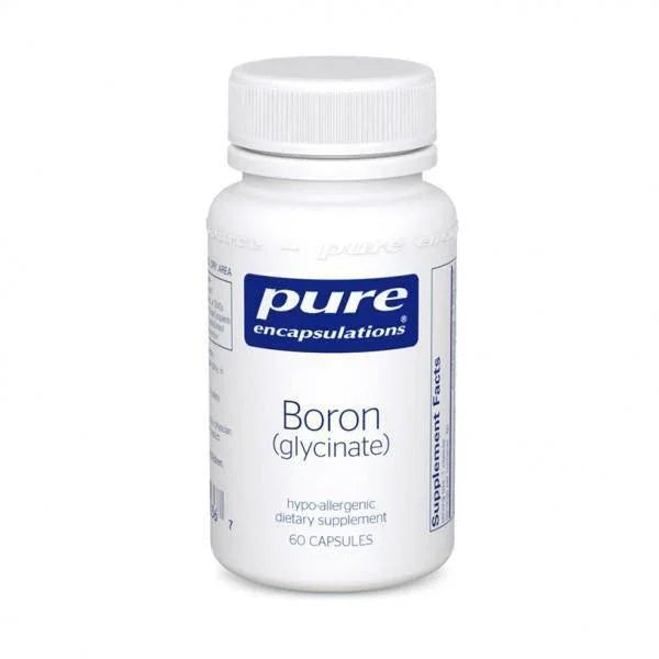 Pure Encapsulations Boron glycinate hypoallergenic supplement bottle, 60 capsules