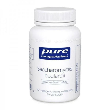 Pure Encapsulations Saccharomyces Boulardii probiotic supplement bottle, 60 capsules