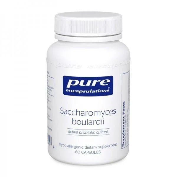 Pure Encapsulations Saccharomyces Boulardii probiotic supplement bottle, 60 capsules