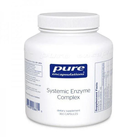 Pure Encapsulations Systemic Enzyme Complex dietary supplement bottle, 360 capsules