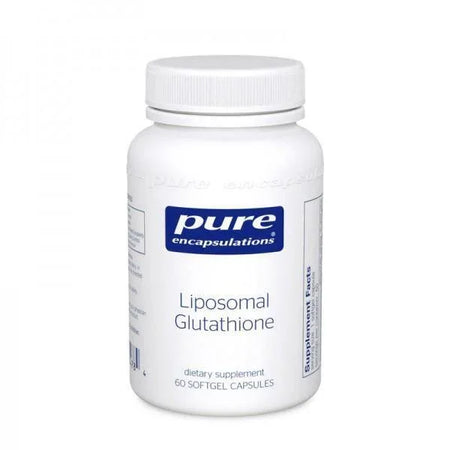 Pure Encapsulations Liposomal Glutathione dietary supplement bottle, 60 softgel capsules