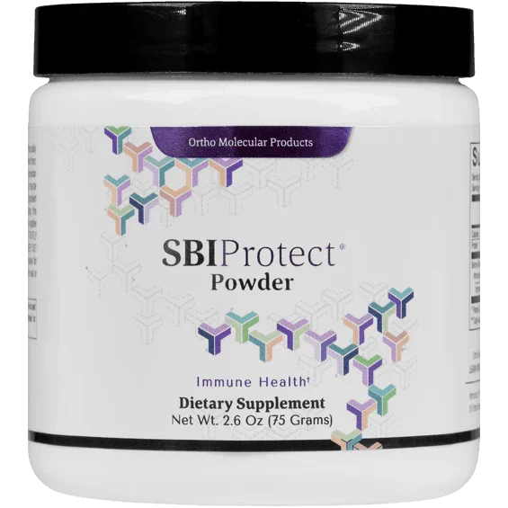 SBI Protect Powder dietary supplement for immune health in 2.6 oz container