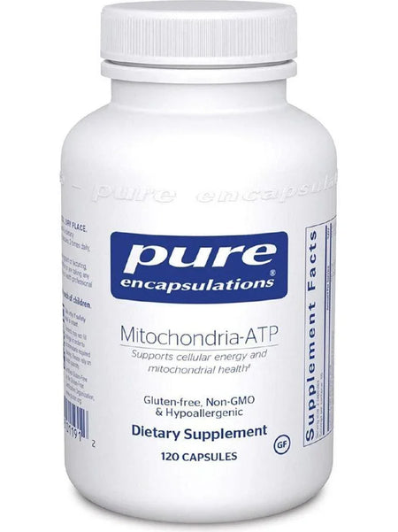 Pure Encapsulations Mitochondria-ATP dietary supplement bottle with 120 capsules