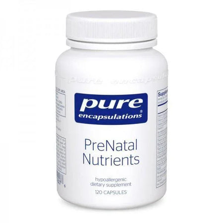 Pure Encapsulations PreNatal Nutrients supplement bottle with 120 capsules