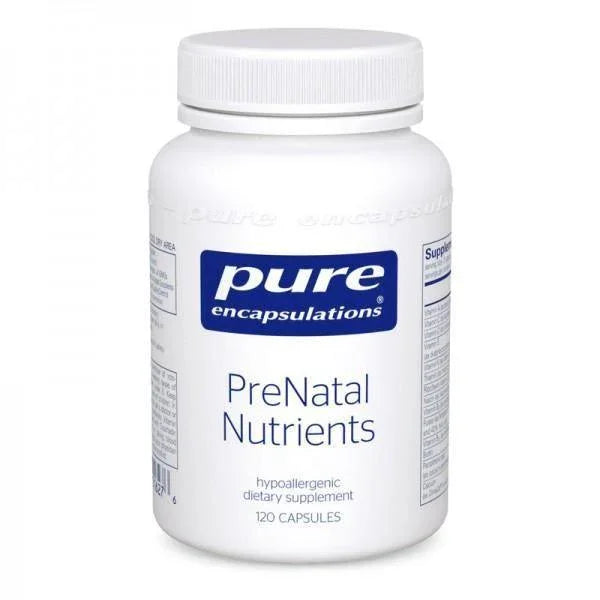 Pure Encapsulations PreNatal Nutrients supplement bottle with 120 capsules